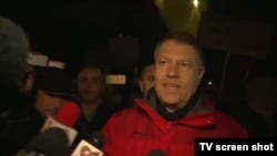 Klaus Iohannis, la protestul de duminică de la București