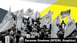 Митинг крымских татар. Коллаж
