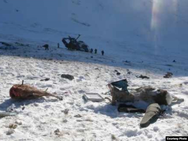 Two poached argali sheep were found at the site of the helicopter crash in the Altai region in January 2009.