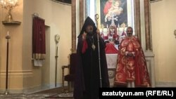 Поминальная служба в армянской церкви Вардананц в Стамбуле, посвященная памяти жертв Геноцида армян, 24 апреля 2017 г. 