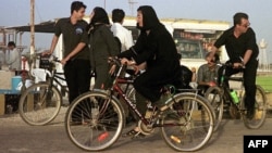 Women in Iran had long assumed that they could bicycle in public if they respected the country's strict dress code. (file photo)