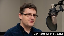Mark Galeotti, professor of global affairs at New York University, in RFE/RL's studio in Prague on January 5, 2012