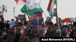 جانب من تظاهرة إسلاميين في كردستان تضامناً مع جماعة الأخوان المسلمين المصرية