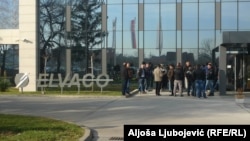 Štrajk radnika ispred Elvaka, foto: Aljoša Ljubojević