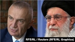 Albanian President Ilir Meta (left) issued a statement on January 8 rejecting an alleged slur on his country by his Iranian counterpart Hassan Rohani (right)