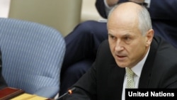 U.S. -- The international peace envoy to Bosnia Valentin Inzko addresses the UN Security Council in new York, 13Nov2012