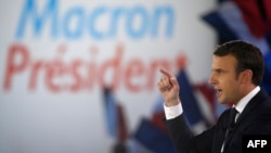 Кандидат в президенты Франции Эммануэль Макрон.