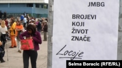 Bosnia and Herzegovina - Citizens protest because of problem with social security number, Sarajevo, 07Jun2013.