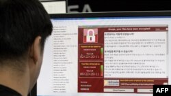 Poruka na kompjuteru nakon napada WannaCryja, Južna Koreja, maj 2017.
