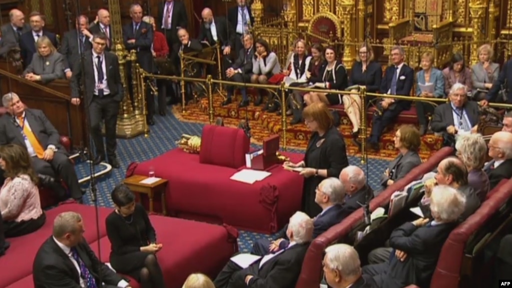 Заседание Палаты лордов британского парламента