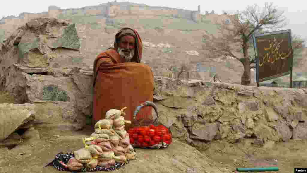 A man sells boiled eggs as he waits for customers in Kabul. (REUTERS/Mohammad Ismail)