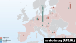 Лябараторыі па вытворчасьці сынтэтычных наркотыкаў, якія былі выяўленыя ў краінах Эўропы ў 2009–2012 гадах