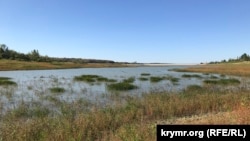 Обмелевшее Белогорское водохранилище, 24 августа 2020 года