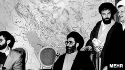 Iran - Form left: 1- Mir-Hossein Musavi (Prime Minister of Iran from 1981 to 1989), 2- Ali Khamenei (current Supreme Leader of Iran and was the president of Iran from 1981 to 1989), 3- Ahmad Khomeini (son of Ayatollah Khomeini), 4- Akbar Hashemi Rafsanja