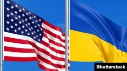 بیرق های ملی امریکا و اوکراین