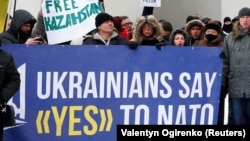 Во Ввремя акции протеста в Киеве 8 января 2022 года, иллюстрационное фото