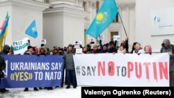 Ukraynada Qazaxıstana dəstək aksiyası