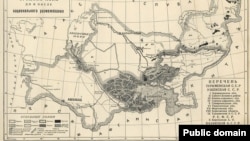 Sowet Merkezi Aziýasynyň kartasy. 1928-nji ýyl. Arhiw suraty.