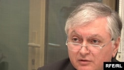 Armenia -- Video screenshot, Armenian Foreign Minister Eduard Nalbandian in RFE/RL's Yerevan bureau, 17Jan2010