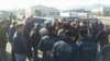 Armenia- Insurance brokers protest outside the Bagratashen border crossing, 9Jan2018.