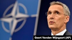 NATO Secretary-General Jens Stoltenberg at NATO headquarters in Brussels on April 26. 