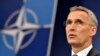 NATO Secretary-General Jens Stoltenberg speaks during a media conference at the alliance's headquarters in Brussels on April 26.