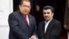 Hugo Chavez (left) with Iranian President Ahmadinejad in Caracas in January, 2012.