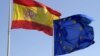 Zastave Španije i EU u Madridu, arhivska fotografija