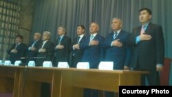 Kyrgyzstan - Bekbolot Talgarbekov and other leaders Eldik Parliament