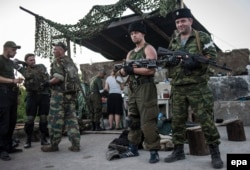 Separatiști lângă Sloviansk.