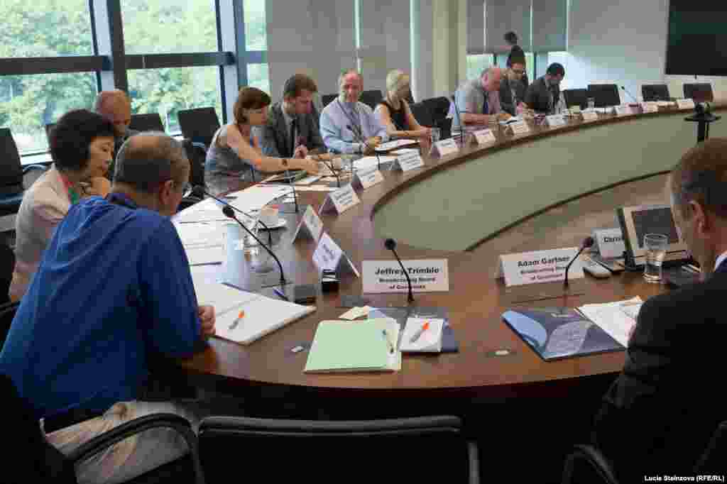 Czech Republic -- RFE/RL Headquaters, Meeting, Radio, BBG, VOA, Prague, July 21, 2014 - Working Meeting on Initiatives to Counter Russian Propaganda & Disinformation