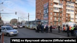 Перекресток улиц Напольная и Ушаковская в Иркутске, где трамвай задавил ребенка