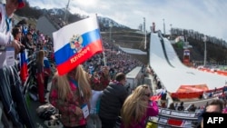 There may be Russian flags in evidence at this year's Winter Olympics, but only in fan enclosures. (file photo)