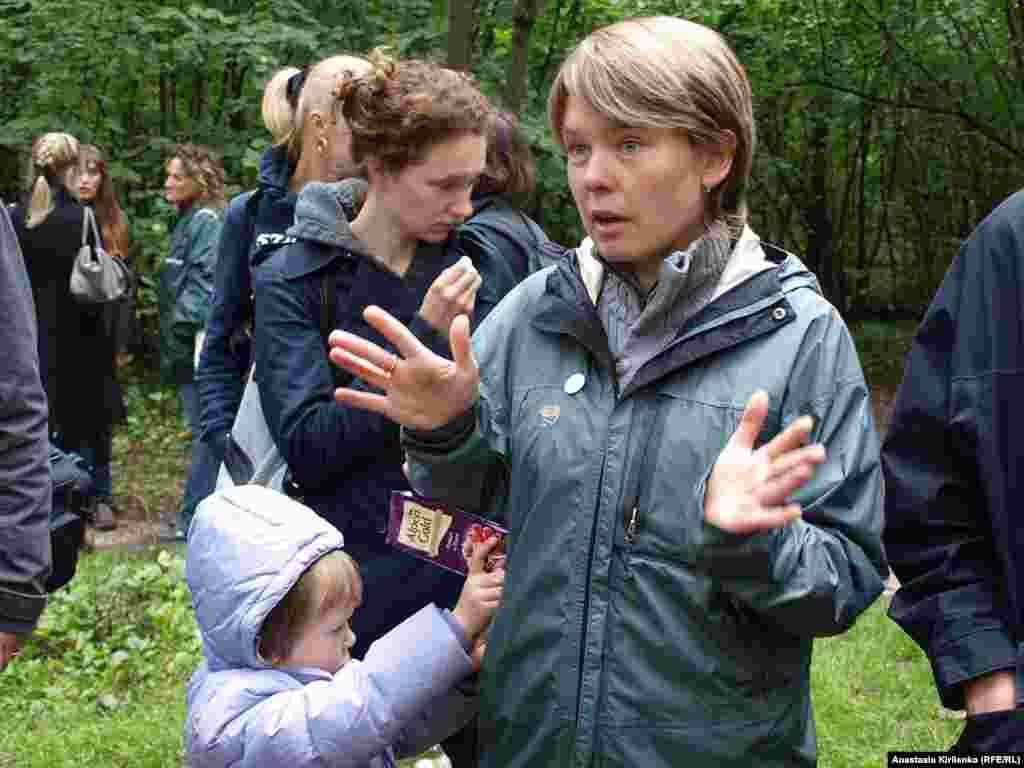 Activist Yevgenia Chirikova in the Khimki forest on August 30. She heads EcoDefense, the ecological group spearheading the Khimki protests.