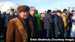 Назарбаев пен Тоқаев Наурыз мейрамы шарасына келген сәт. Астана, 21 наурыз 2019 жыл. (Сурет авторы - Еркін Шәкірұлы).