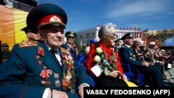 Вэтэраны Вялікай Айчыннай вайны на парадзе 9 траўня 2018 году ў Менску