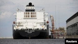 The tanker Clean Ocean is pictured during the first U.S. delivery of liquefied natural gas to an LNG terminal in Swinoujscie, Poland, in June 2017.