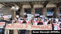 Protest zaposlenih u Narodnom pozorištu, Beograd, Srbija, 10. februar 2025.