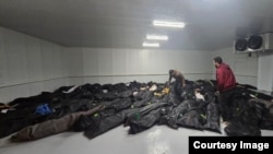 The bodies of people killed during recent protests in Iran are seen at the Kahrizak forensic medicine center in Tehran.
