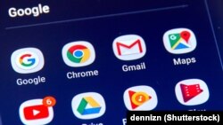 Google apps icons on Samsung S8 screen. Google LLC is an American multinational technology company that specializes in Internet-related services and products