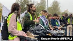 Bubnjari na protestu u Beogradu, 22. novembar 2025.