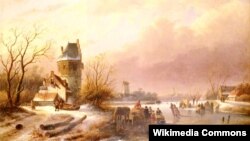Андрэас Схэльфгаўт, «Канькабежцы на замерзлай рацэ»