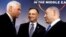 U.S. Vice President Mike Pence, Polish President Andrzej Duda and Israeli Prime Minister Benjamin Netanyahu talk during the family photo at the Middle East conference at the Royal Castle in Warsaw, Poland, February 13, 2019. 