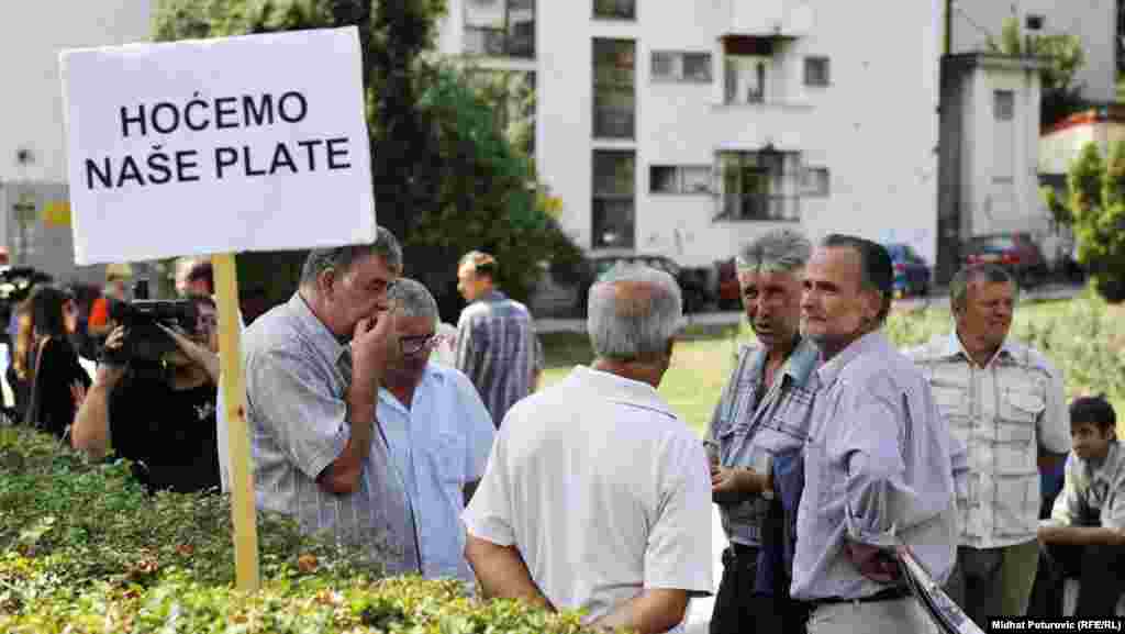 BiH - Protest radnika Pretisa u Sarajevu, 1. august 2012.