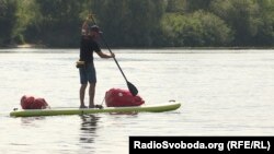 Початок експедиції на САП-дошці з Києва до Одеси. 14 серпня 2018, Київ