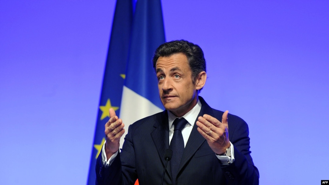 President Sarkozy announcing France's return to the NATO inner circle in Paris on March 11.