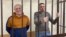 Блогеры Аляксандар Кабанаў і Сяргей Пятрухін падчас суду 11 лютага