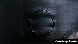 Ѓорги Динев - „Црно небо“, комбинирана техника на картон