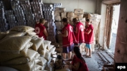 Ynsanperwer kömegini edýän guramanyň agzalary.