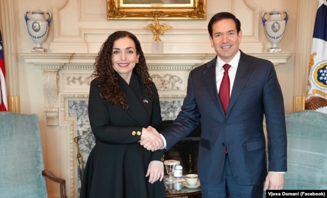 Presidentja Osmani e ka takuar Sekretarin Rubio më 20 shkurt 2026 në Uashington.